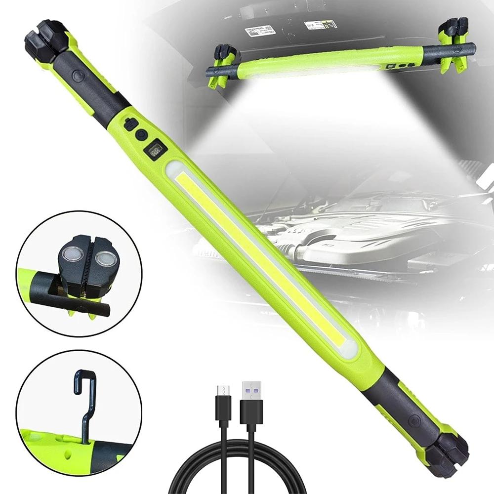 Arbeitsleuchte, Helle LED-Arbeitslampen, Wiederaufladbare Magnetische Motorhaubenleuchte mit Haken, Kabellose Batteriebetriebene Taschenlampe