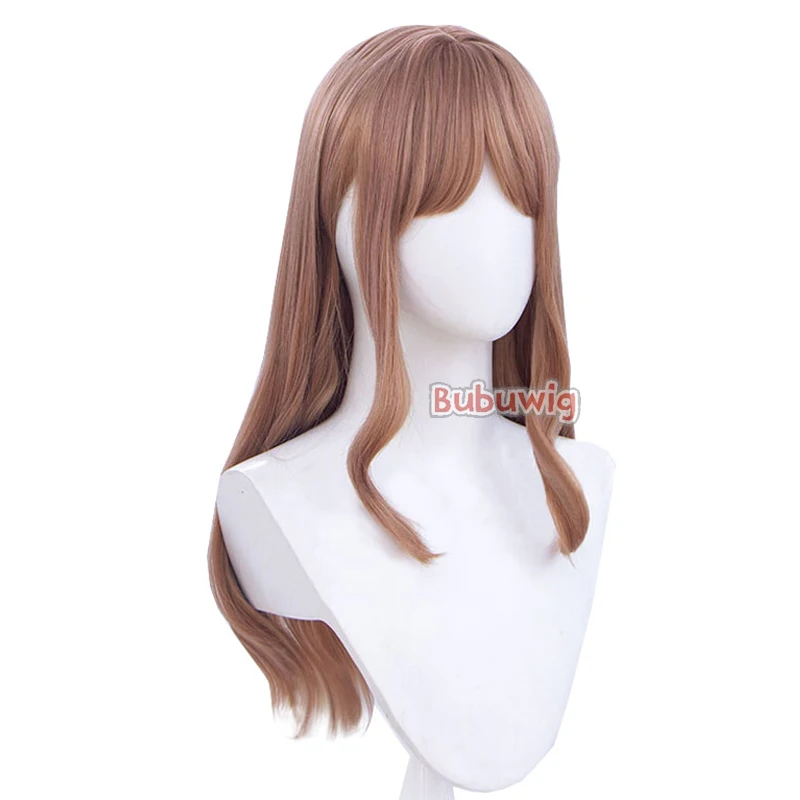 Wig Cosplay Bubuwig rambut sintetis nagchoyo wig BanG Dream! Waktunya MyGO!!! Wig coklat lurus panjang wanita, 70cm tahan panas