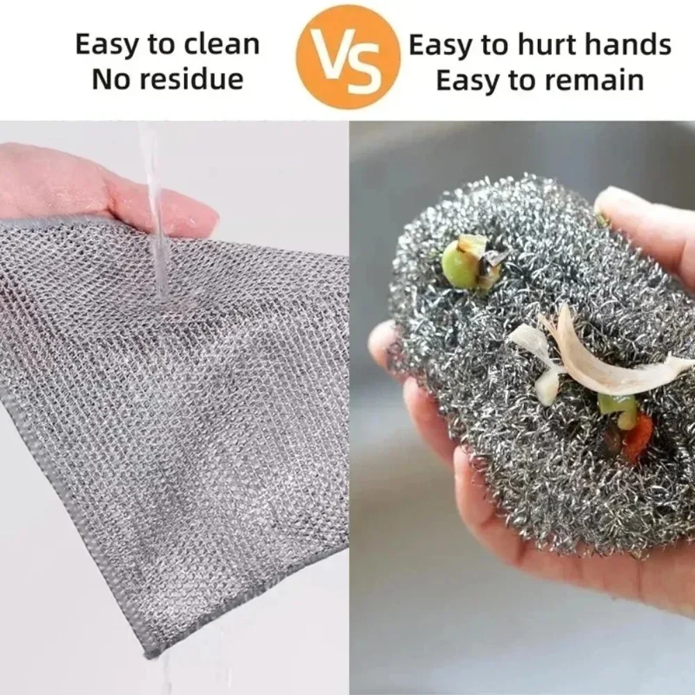 Household Magic Cleaning Cloth, Home Cleaning Rags, Thicken Kitchen Dish Pot Washdishing Cloths Non-Stick Towel Clean Tools