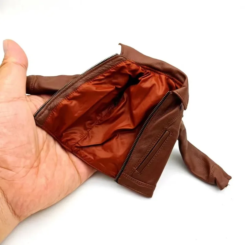 Moda 1/6 Bilancia Moda Maschile Marrone Pu Giacca di Pelle Cappotto Modello di Vestiti per 12 "Action Figure Body Doll