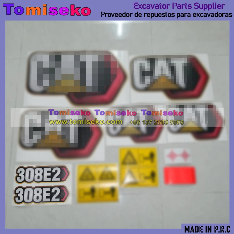 Full set Sticker Decals Kit Fits For CAT Caterpillar E308E2 Mini Excavator Sticker model designation Parts