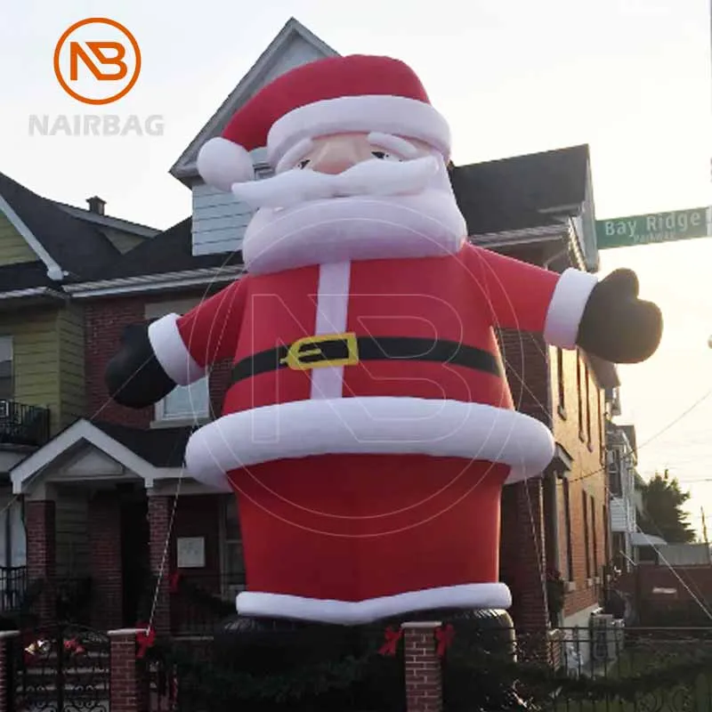 كبير عيد الميلاد الديكور نفخ سانتا كلوز ديكور خارجي 20ft 25ft 30ft كبير نفخ سانتا 30ft الكرتون نموذج للبيع