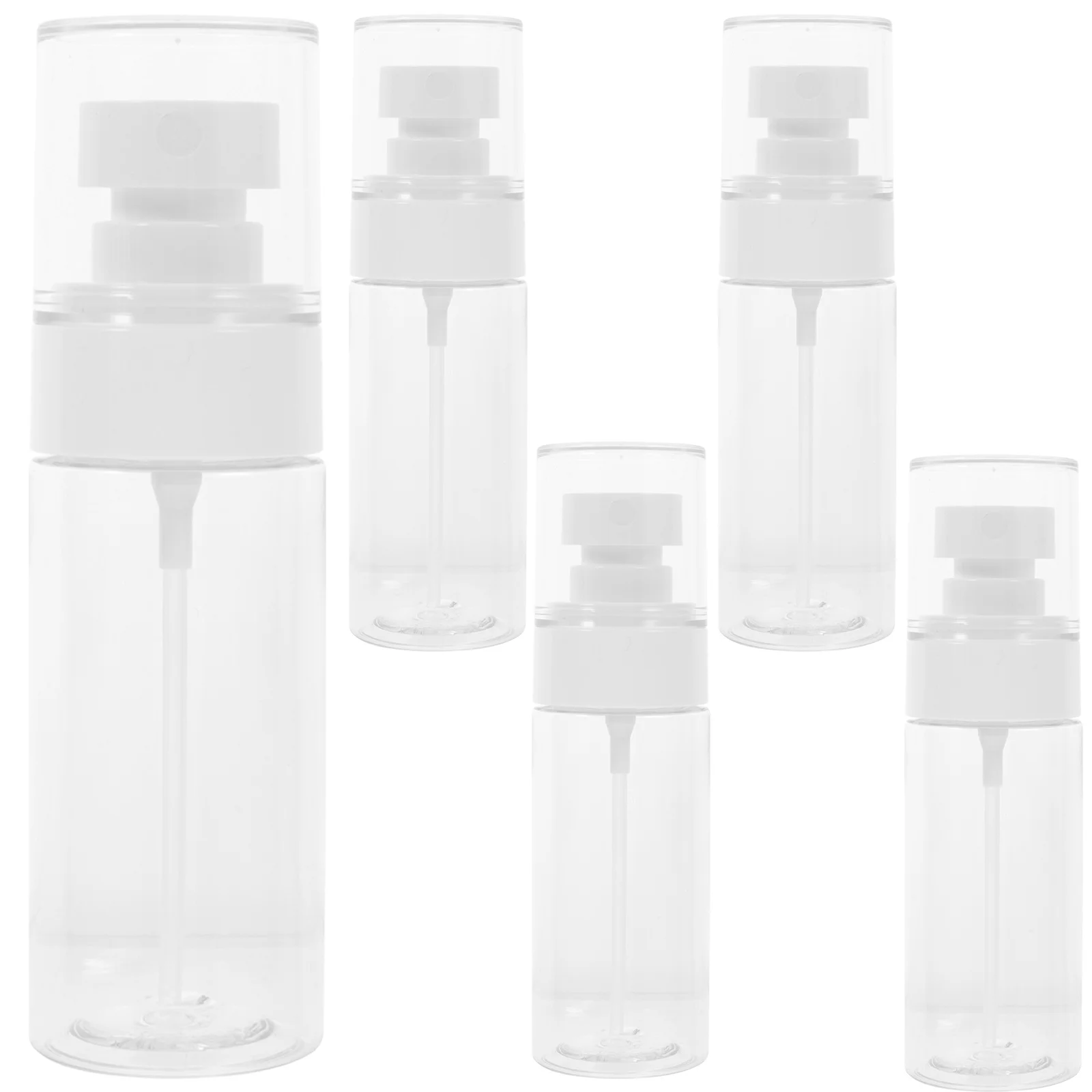 Ensemble de petites bouteilles de pulvérisation, 5 pièces, pulvérisateur de brume rechargeable de taille de voyage pour le visage, Toner pour cheveux, récipient liquide en plastique Portable