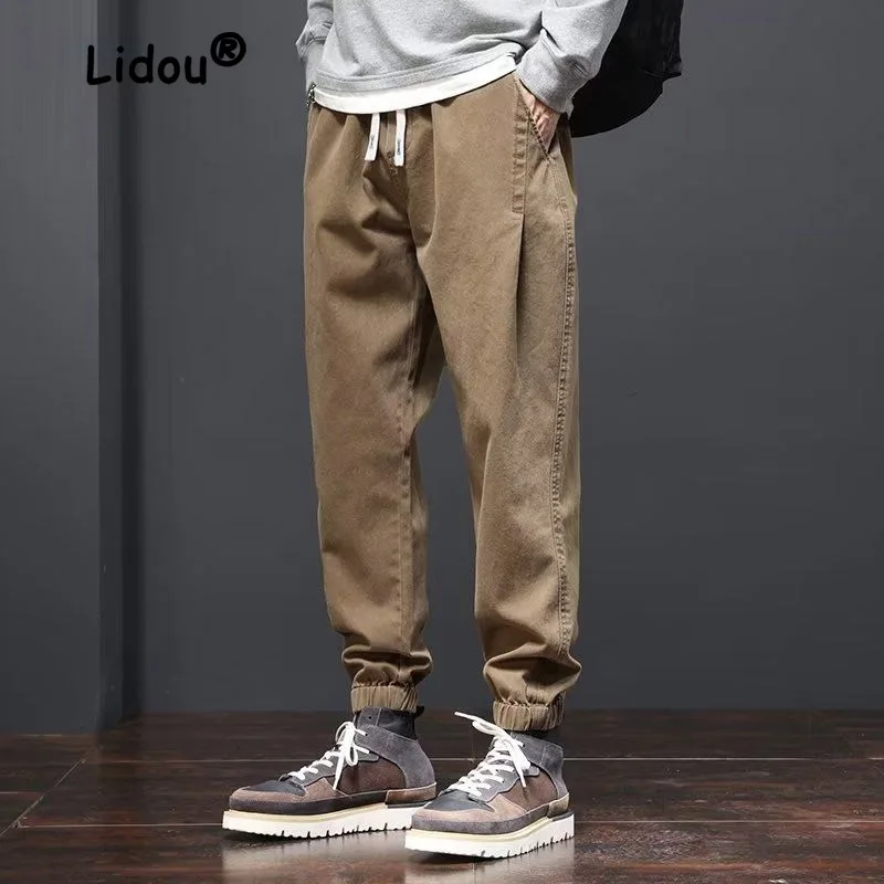 

Classic High Quality Pocket High Street Cargo Pants Men's Waist Drawstring Trend Street Casual All-match Fashion Male Trousers