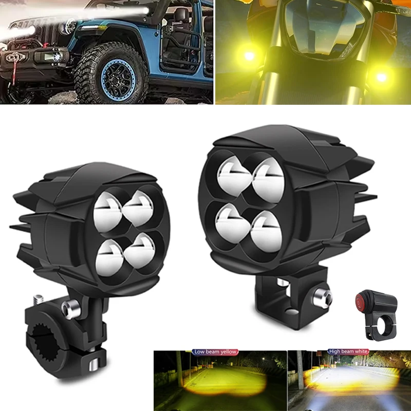 

Motorcycle LED Fog Light Auxiliary Headlight Hi/Low Beam Off Road Driving Light Spotlight Trucks Work Lamp for SUV Car ATV 12V
