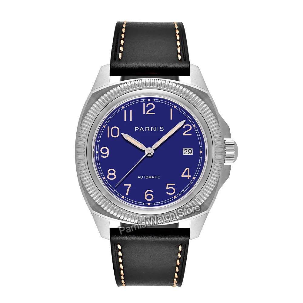 2024 New Arrival Parnis 41mm Sapphire Crystal Leather Strap NH35 NH34 Automatic Mechanical Men Watch Waterproof Watches