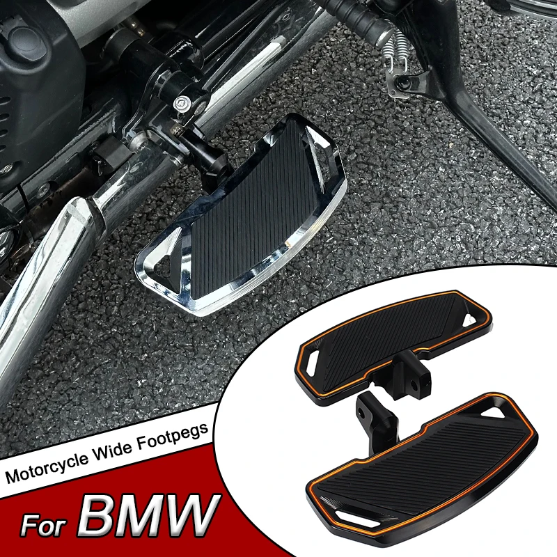 

1 Pair Wide Footpegs Footboards Front Floorboards Motorcycle Driver Pedals For BMW R18 2020-ON R18 Classic 2020+ Aluminum