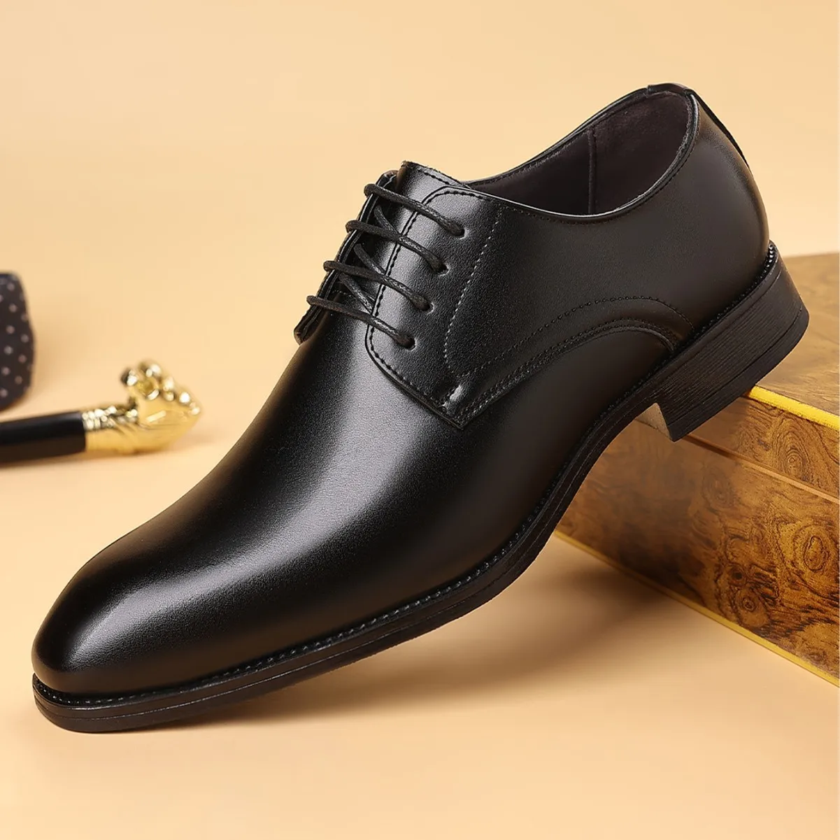 New High Quality Mens Leather Shoes Luxury Men's Shoes Pointed Oxford Wedding Leather Men Dress Shoes Gentleman Office Man Shoe