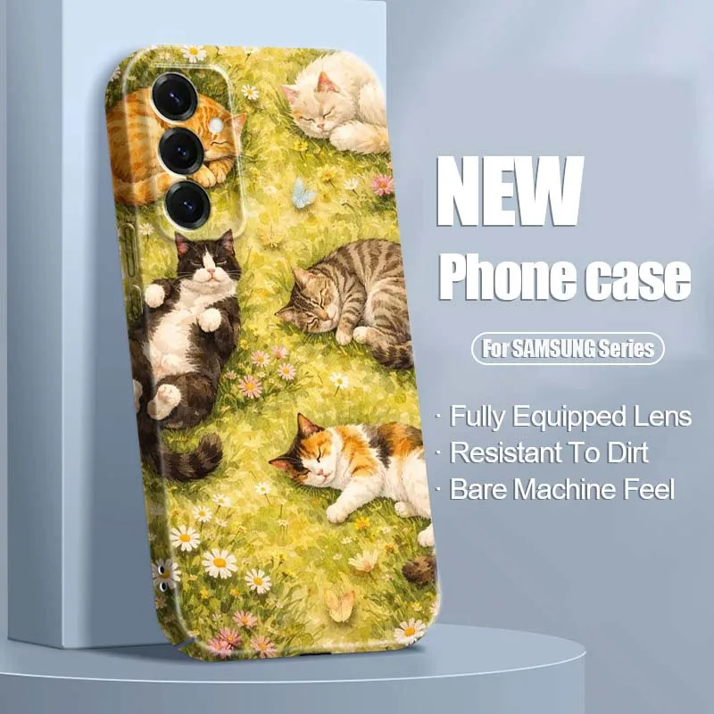 

Cute Cat Field Sleep For Samsung A73 A57 A56 A55 A53 A51 A37 A36 A35 A26 A21s A16 A15 A07 5G Feilin Shell Phone Case