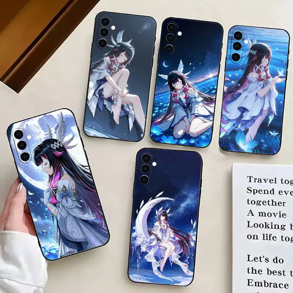 

G-Genshin l-Impact Girl C-columbinaS Phone Case Black Silicone Soft For Samsung Galaxy A73,A72,A71,A70,A53,A52,A51