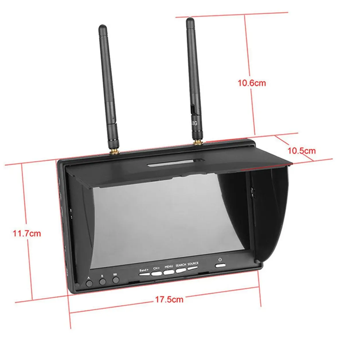 

lucky FPV LCD5802D 7 Inch FPV Monitor with DVR, 5.8G 40CH, Built-in Battery for FPV Multicopters & RC Quadcopters US Plug