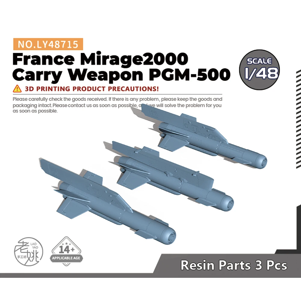 Yao\'s Studio LY715 1/32 1/48 1/72 1/144 Model Upgrade Parts France Mirage2000 Carry Weapon PGM-500