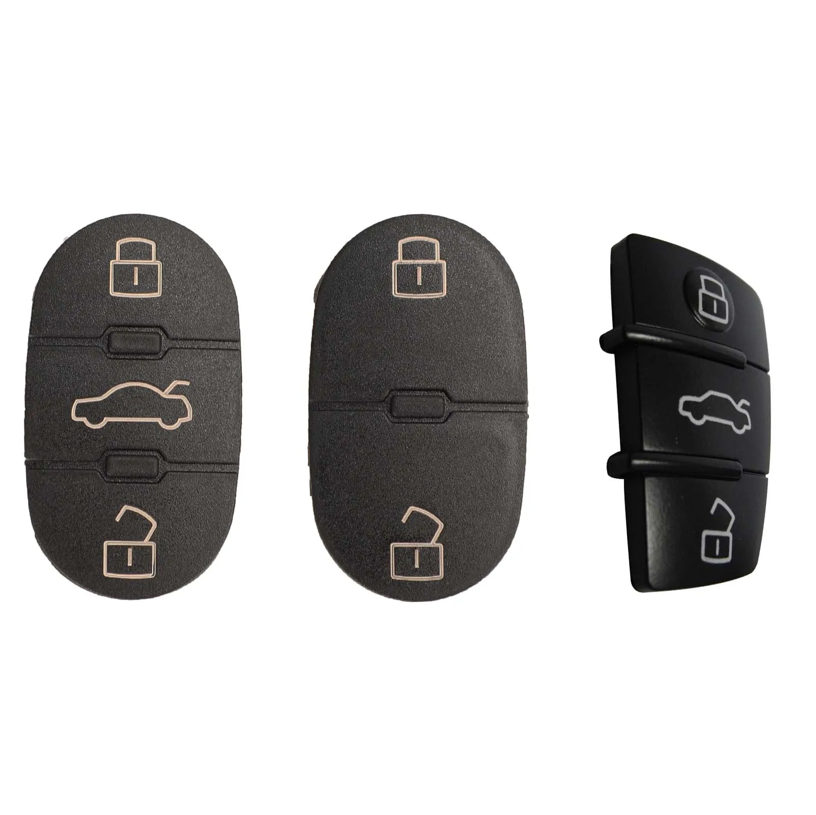 Jingyuqin Remote Car Key Shell Fob For Audi A3 A4 A5 A6 A8 Q5 Q7 T Key Button Pads Replacement 2/3/4 Buttons