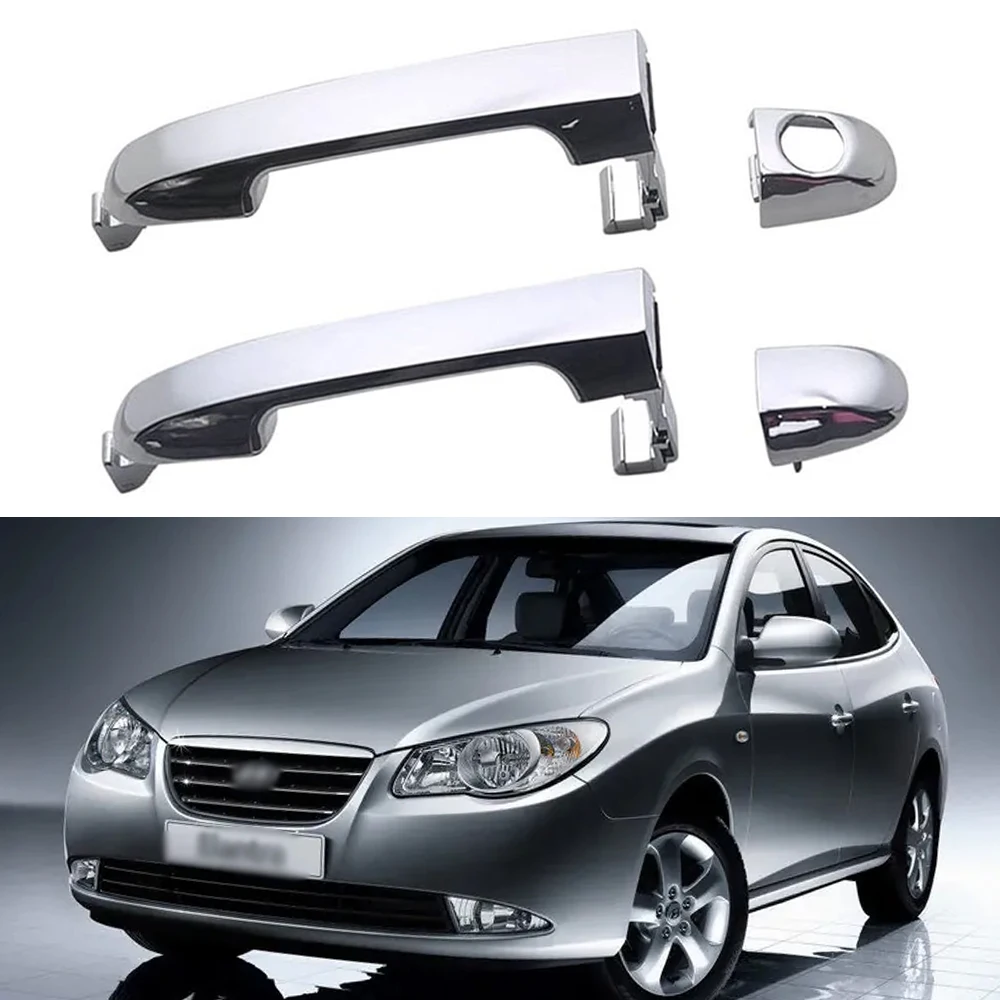 

Suitable for Hyundai Elantra 2006-2012 Chrome manija de puerta Exterior delantera trasera izquierda derecha Reemplazo