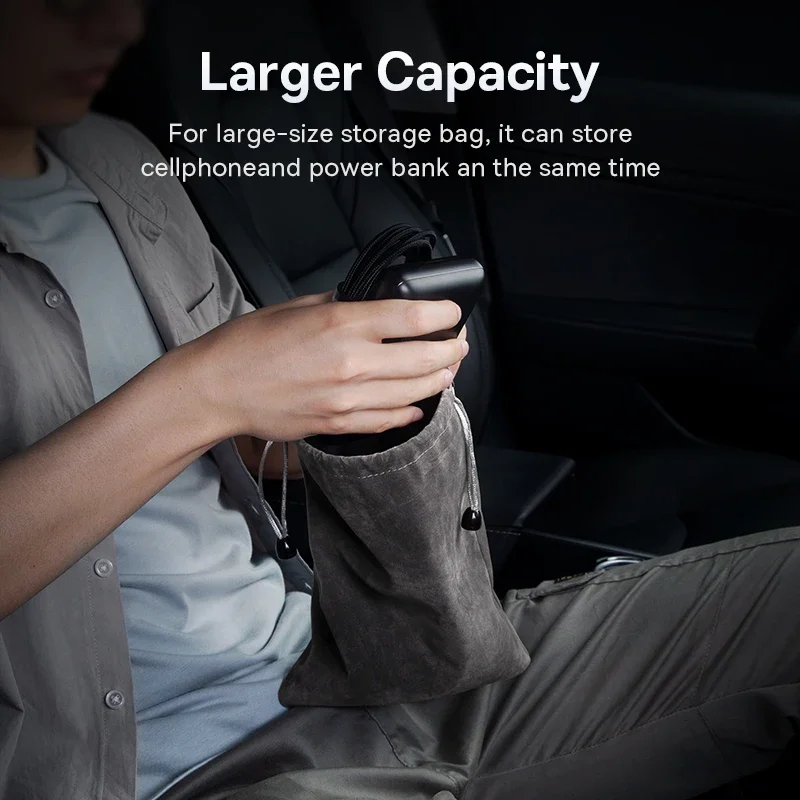 Baseus Portable Car Storage Bag for Stowing Tidying Phone Pouch Power Bank Phone Cable Inflator Pump Car Interior Accessories image 3
