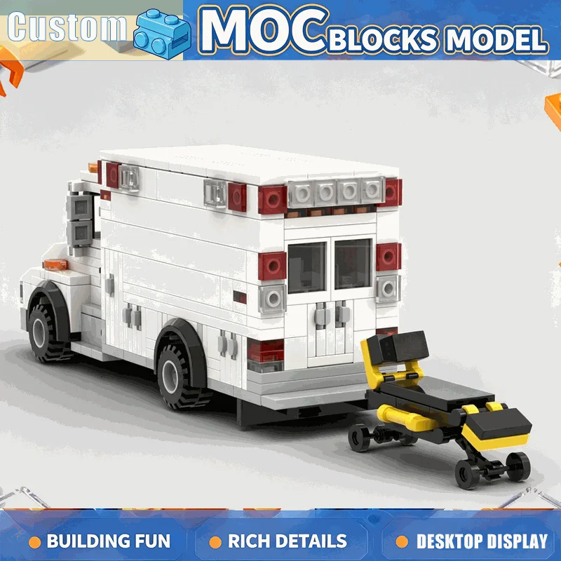 416PCS Emergency Medical Rescue Van Building Blocks City Service Vehicle Model DIY Assembly Toy Creative Display Festival Gift