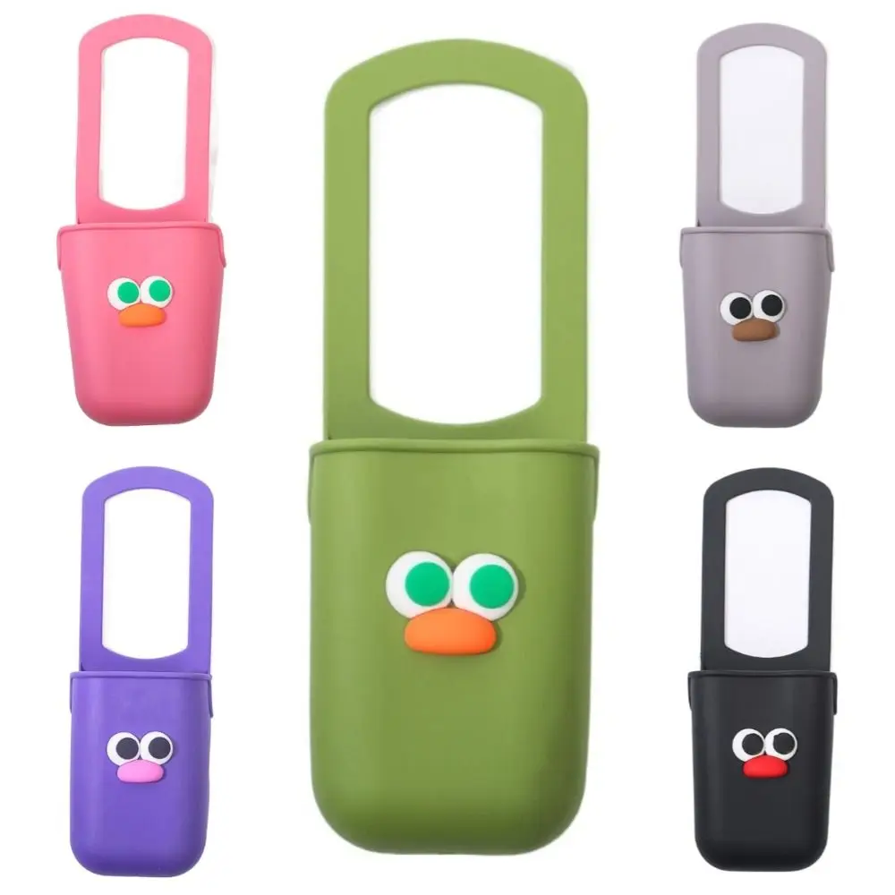 Cute Silicone Cup Holders Cartoon Face Large Capacity Baby Stroller Cup Rack with Drainage Holes Portable Kitchen Storage Bag