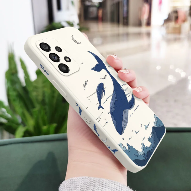 Fantasy Whale Case For Samsung A54 A34 A24 A14 A15 A25 A35 A55 A73 A53 A33 A23 A13 A03 A03S A72 A52 A52S A32 A04 A22 A04S 4G 5G