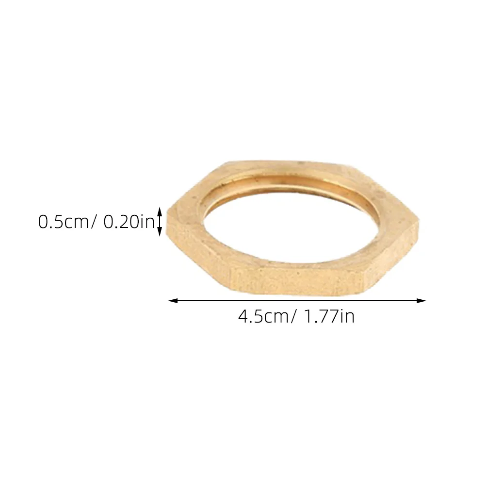 

40pcs Threaded Pipe Joint Connector Hexagonal Golden Professional Brass Lock Nut Set Screw Anti Rust Wide Use Six Sizes