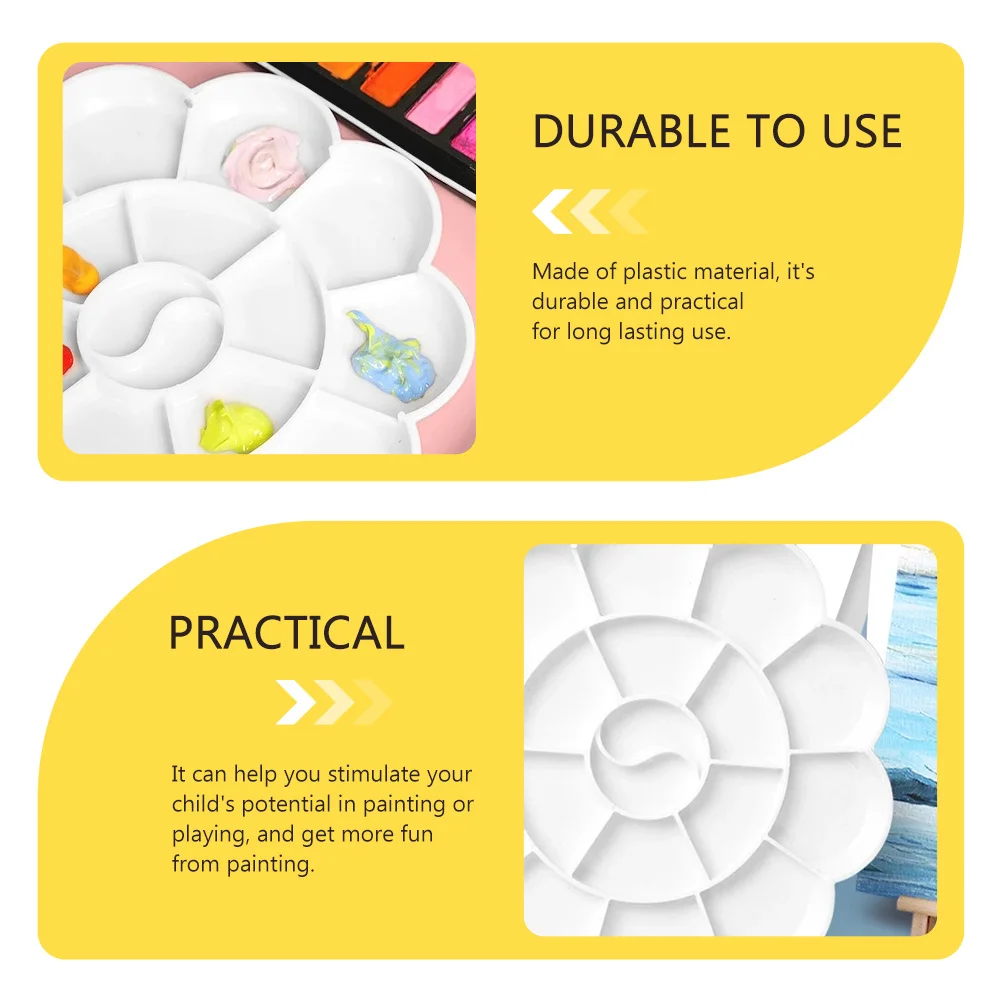 

12Pcs Pigment Trays Plastic Palette Portable Durable Painting Board Easy Wash Artist Paint Mixing Plates Pigment Trays