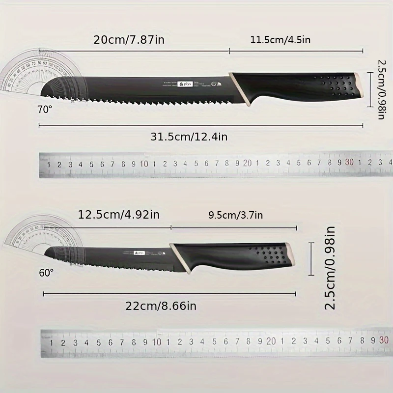 PLYS-Stainless steel serrated bread knife cake slicer, no crumbs, special knife for cutting toast baking cutting tools