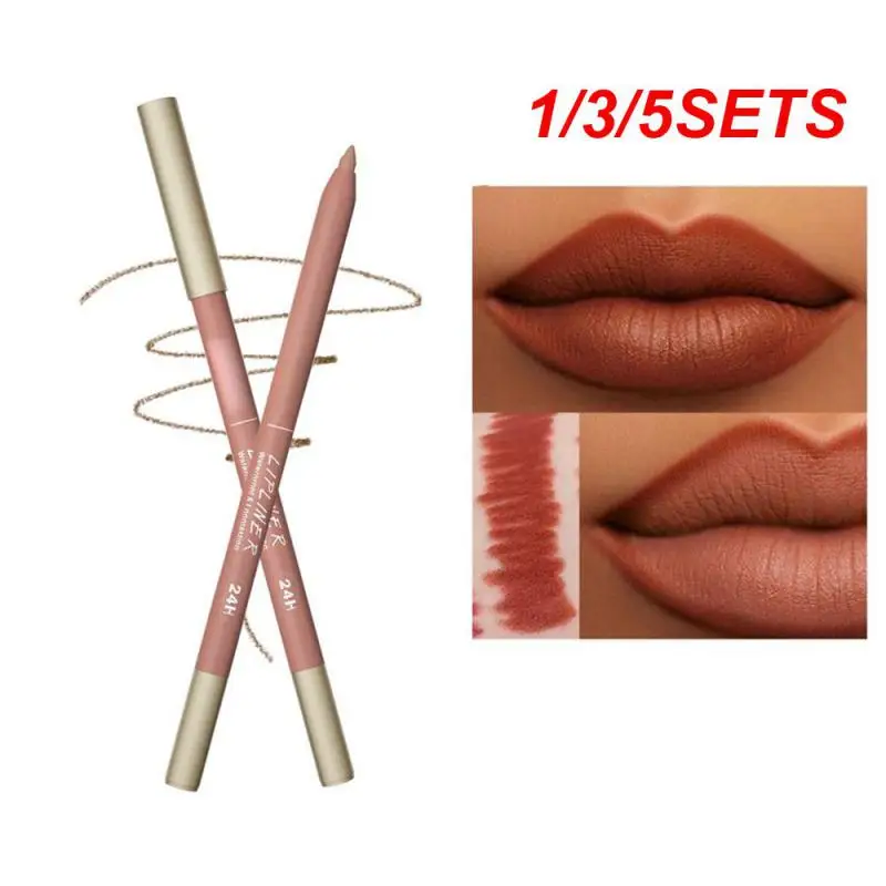 1/3/5SETS Lip Liner Rich Colors Matte Solid Pencil Sharpener Lip Makeup Lip Gloss And Convenient Makeup Cosmeticsmatte