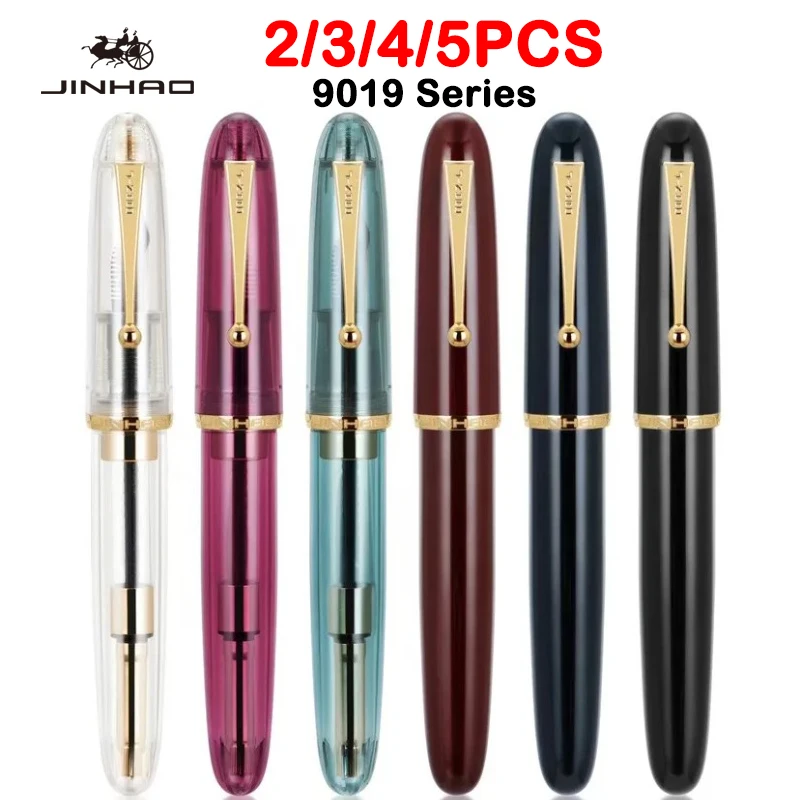 

2/5 PCS JINHAO 9019 Fountain Pen Acrylic Spin Pen EF/F/M Nib High Capacity Ink Converter Stationery Office School Supplies