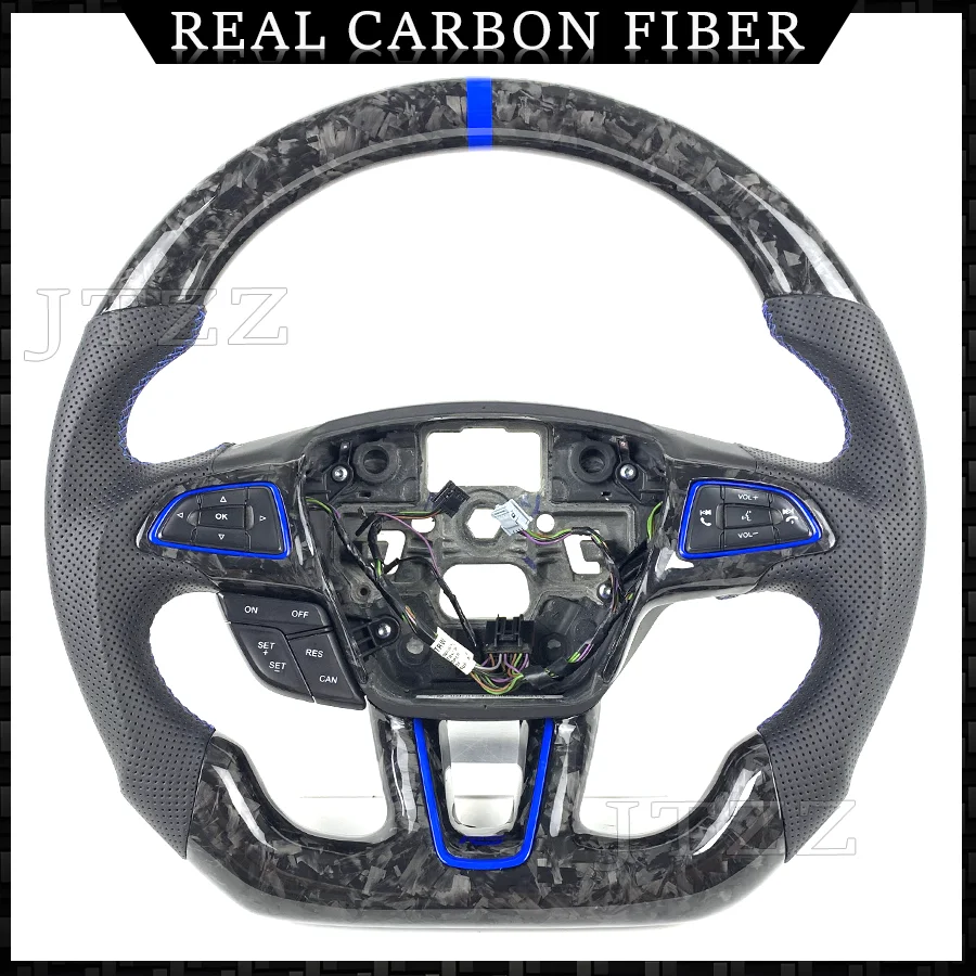 FOR Ford Focus MK3 RS ST 2015 2016 2017 2018 Customized Forged Carbon Fiber Handmade Leather Car Steering Wheel