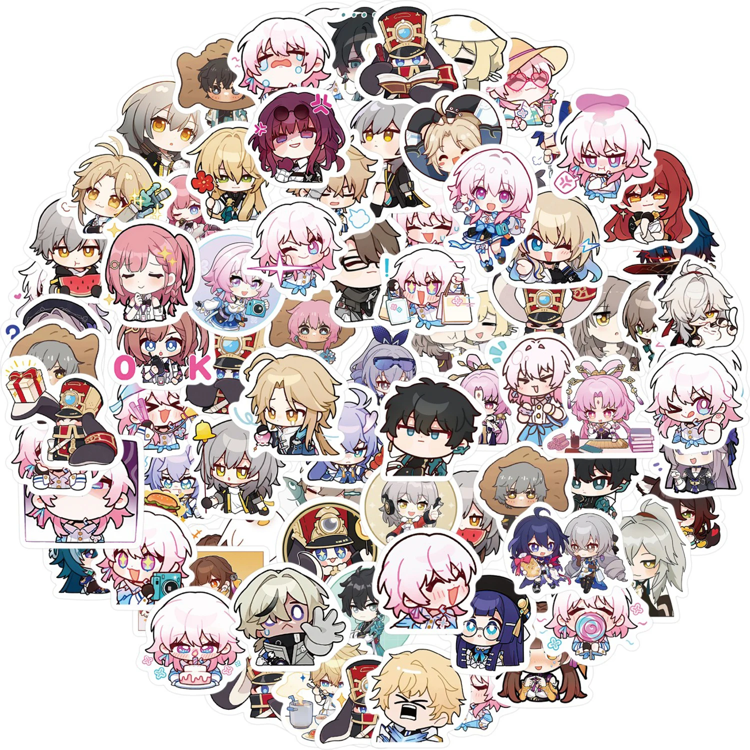 10/80pcs Game Honkai Star Rail Stickers Pack Cartoon Anime Stickers Graffiti Kid Decal Luggage Laptop Skateboard Suitcase Gift