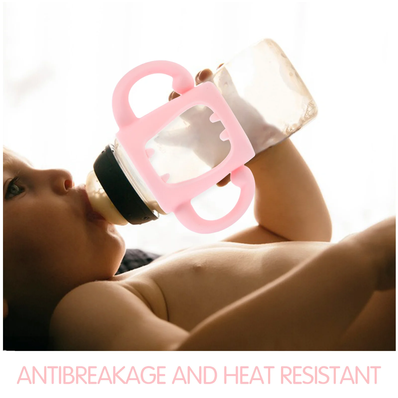 

Защитная крышка для детской бутылочки, розовый силиконовый рукав, легкий съемный чехол для бутылочки для кормления, портативный держатель