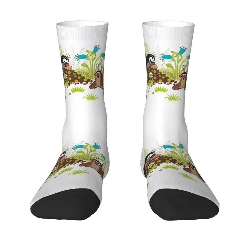 Cute Printed Kawaii Mole Krtek Socks for Women Men Stretchy Summer Autumn Winter Cute Little Maulwurf Crew Socks