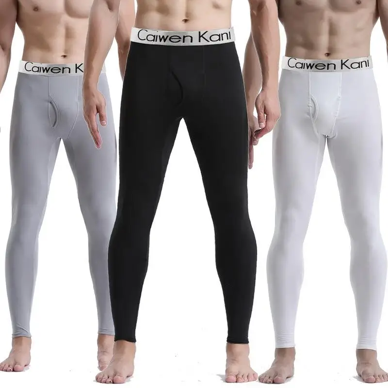 

Men's Thermal Underwear Set Fleece Lined Thickened Thin Men's Long Pants Warmth Bottoming Trousers Home Clothes Innerwear
