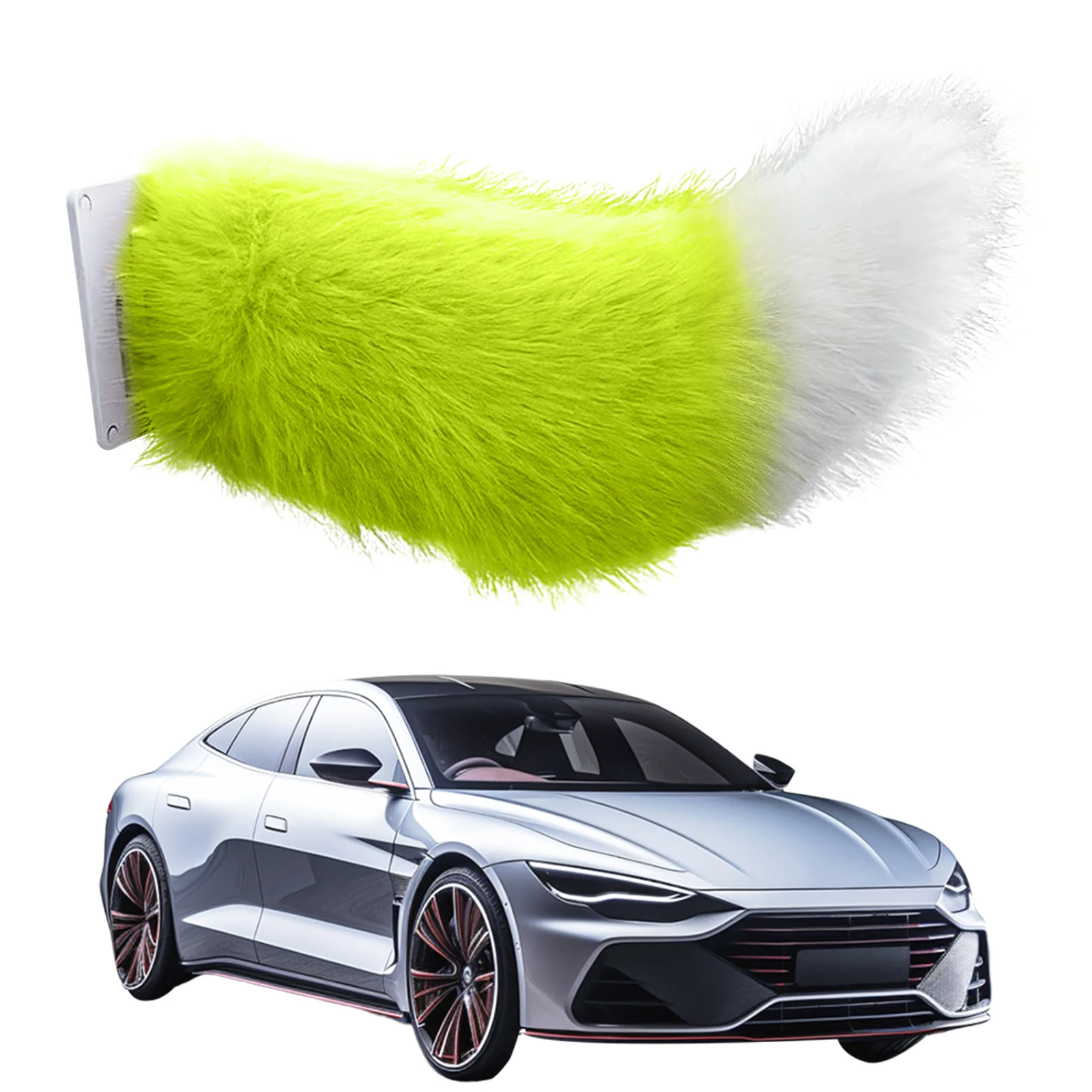 Remote Control Electric Car Tail USB Rechargeable Cute Fuzzy Tail Car Decoration with Colorful Lighting for Cars Exterior Decor