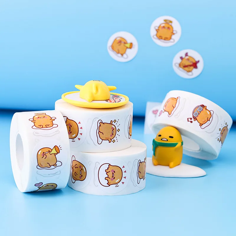 500Pcs Sanrio Gudetama Sealing Sticker Laptop Phone Sticker Diy Diary Stationery Luggage Graffiti Decals Kids Toys Gift For Girl