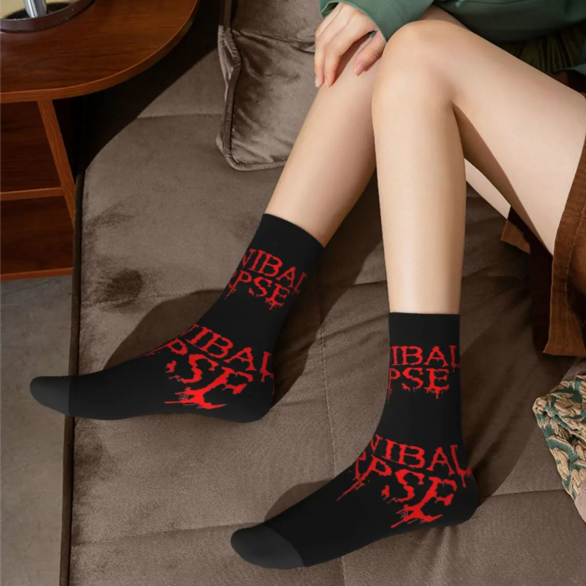 Crazy Design-calcetines de baloncesto Cannibal Corpse para hombre y mujer, medias de poliéster con banda musical, transpirables