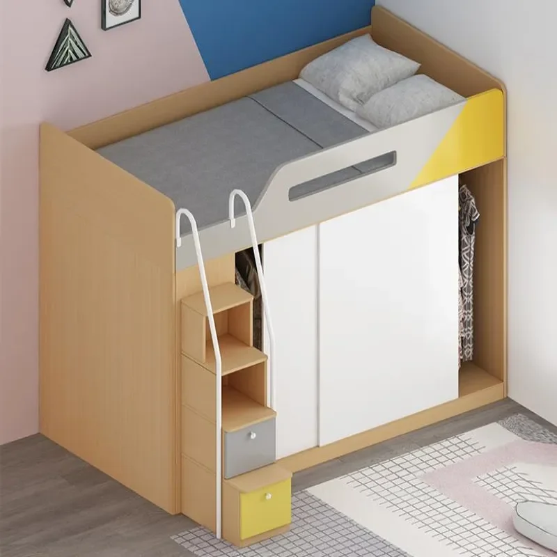 Nordic Simple Multi Functional Storage Wardrobe Bed Cabinet Integrated Adult Cloakroom For Small Apartment On And Off The Bed