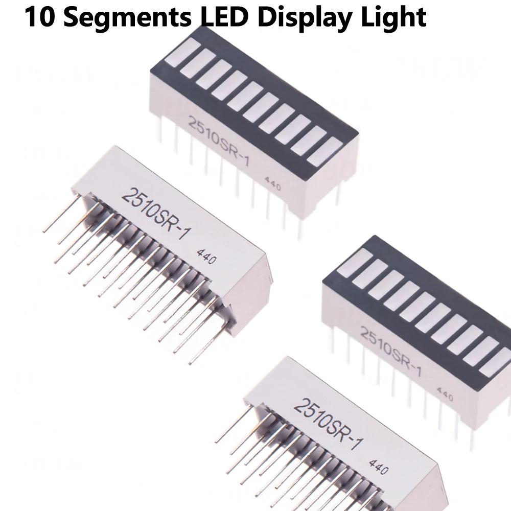 2PCS 10 Segments LED Display Light Strip 4-color Luminous Strip Modules Multicolor Bargraph 10 Bar-graph for Arduino Blue Red