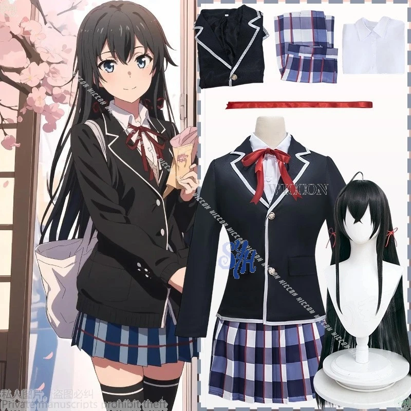 يوكينوشيتا يوكينو شبابي كوميديا رومانسية خاطئة كما توقع أزياء تنكرية Kawaii JK زي مدرسي فستان الهالوين