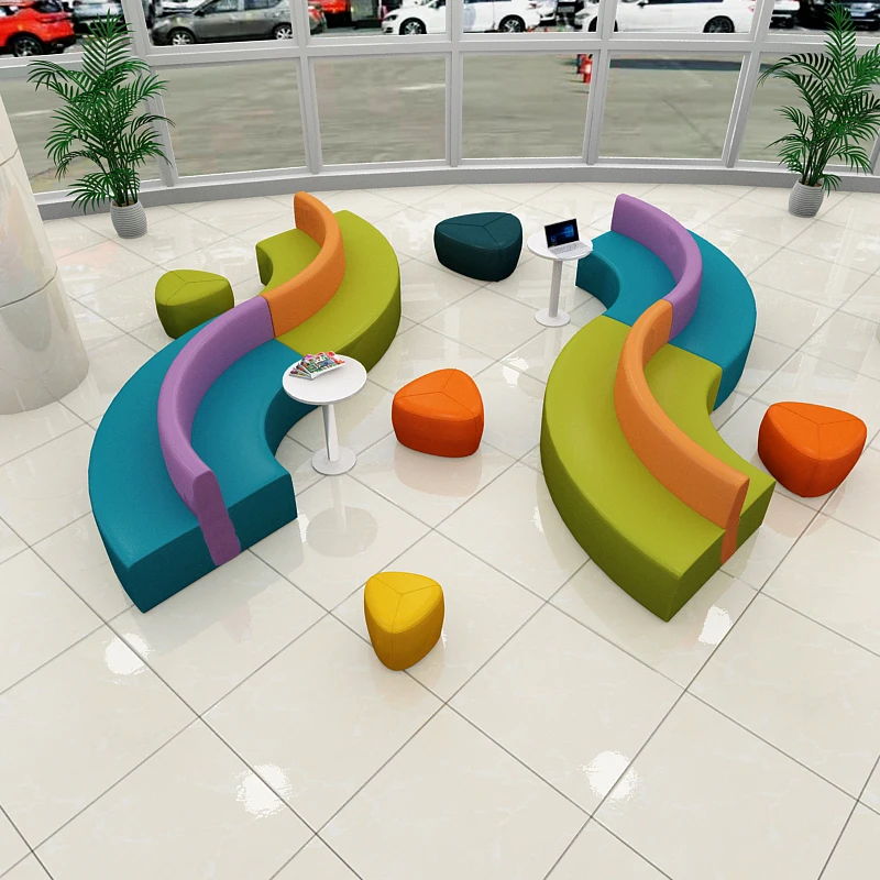 Modern Sectional Office Sofa Furniture Hotel Library Station Airport Terminal Public Area Waiting Room Modular Seating Sofa Set