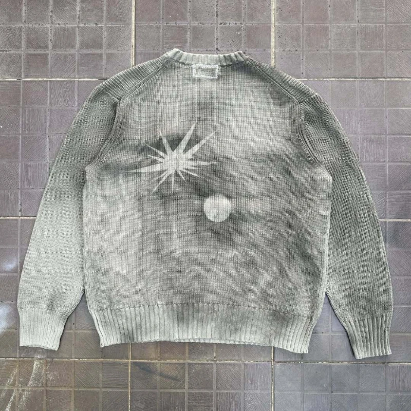 

New style loose round neck pullover knit sweater Gothic retro street fashion hip-hop autumn and wint