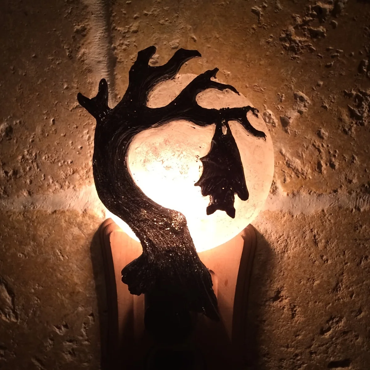 القوطية الغراب ليلة ضوء الراتنج الجدار مصباح هالوين الغراب النحت نحت زخرفة للمنزل مخيف غرفة نوم غرفة المعيشة ديكور #4