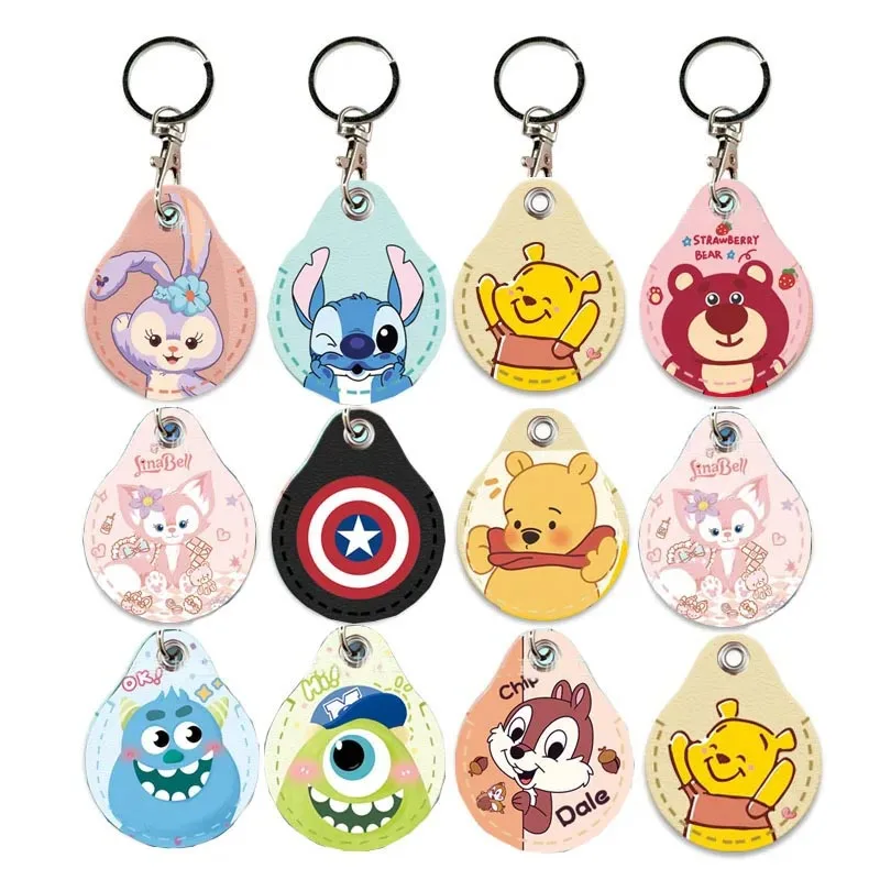 Nuovo portachiavi Disney Cute Stitch Lotso Portachiavi in pelle PU Sottile governante Chiave di accesso Porta carte di protezione dell'ingresso