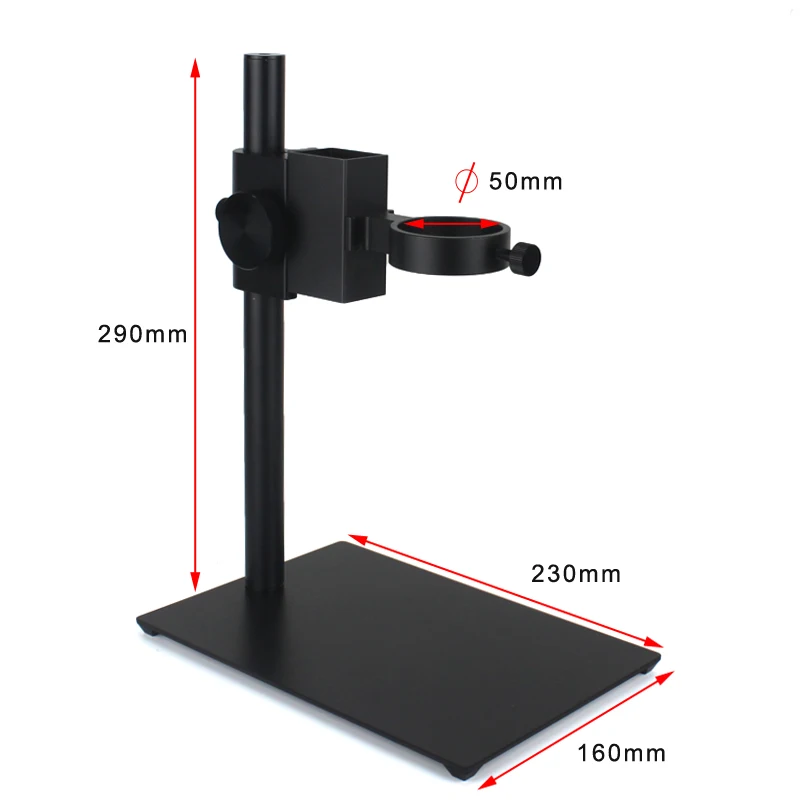 Aluminum Alloy Adjustable Focusing Microscope Stand Focusing Holder Table Bracket 40mm For HDMI USB Video Microscope Camera