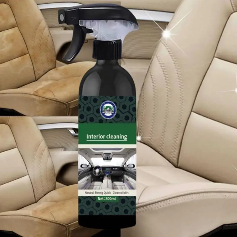 Limpador multifuncional de espuma interior do carro, spray de limpeza de espuma, esponja e toalha para sofá, multifuncional, 300ml