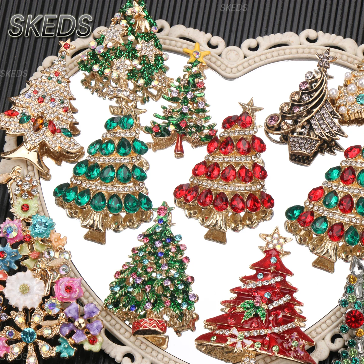 SKEDS 2026 Sommer Neues Design Weihnachtsbaum-Brosche Luxus-Schmuck Damen High-End Exquisite Anstecknadeln Hochzeits-Corsage – Detail 6