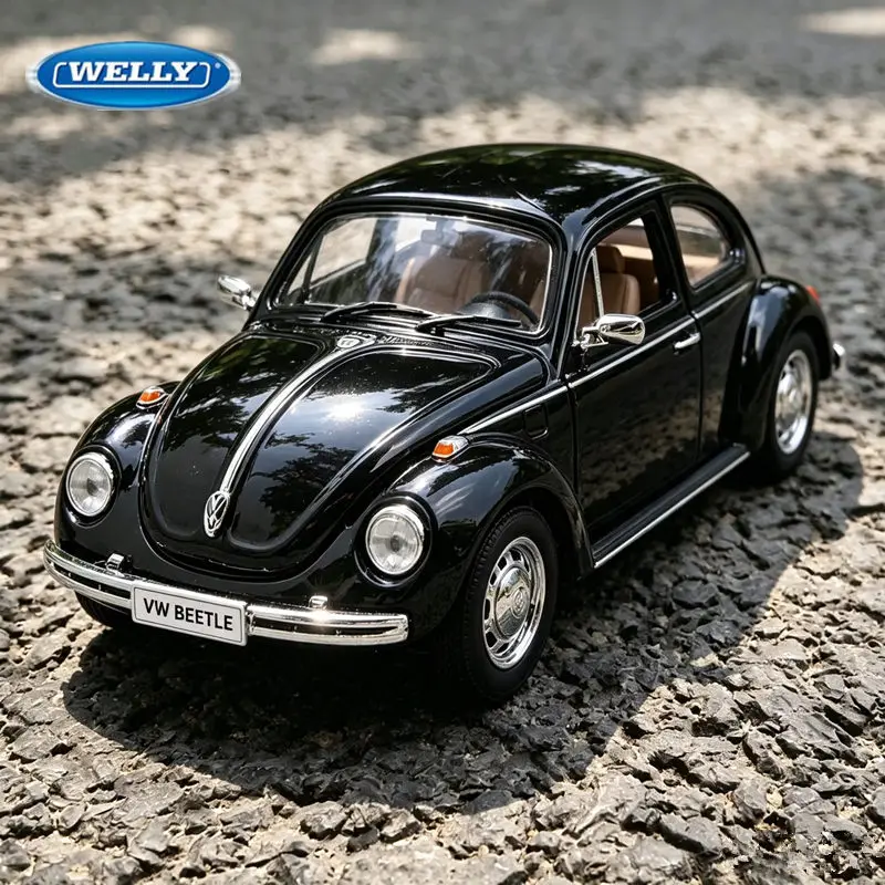WELLY 1:24 Volkswagen Käfer Modellauto aus Legierung, Druckguss-Metall Klassische Fahrzeuge, Hochdetailliertes Sammlermodell, Kinderspielzeug Geschenk
