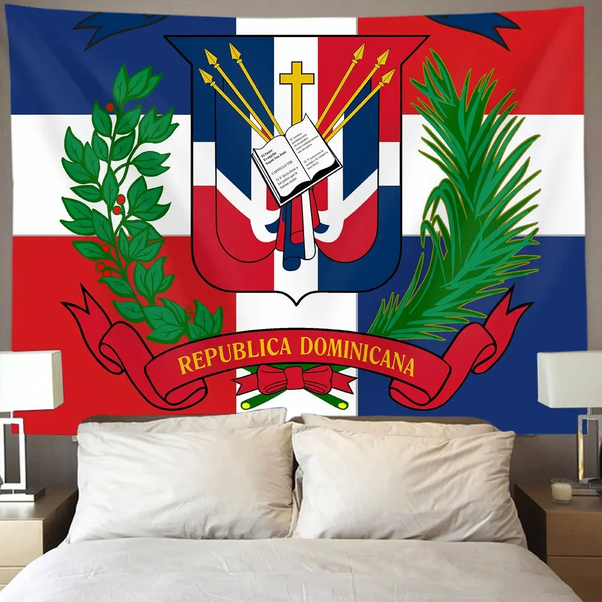 Dominican Republic Flag Wall Tapestry Hippie Art Home Decor