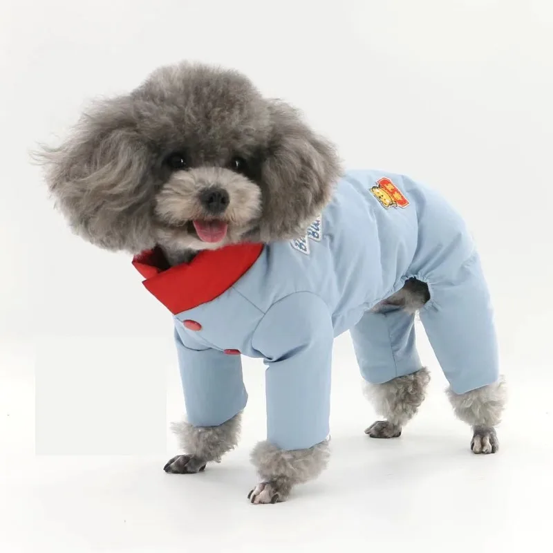 

Autumn and Winter Collection of Small Dog Pets, One-piece Warm Four-legged Cotton-padded Jacket, Vest, Puppy, Teddy Cat