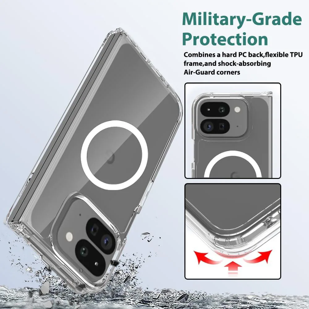 Clear Case For Magsafe Magnetic Wireless Charge Thin Hard Plastic Phone Cover For Google Pixel 10 9 Pro fold