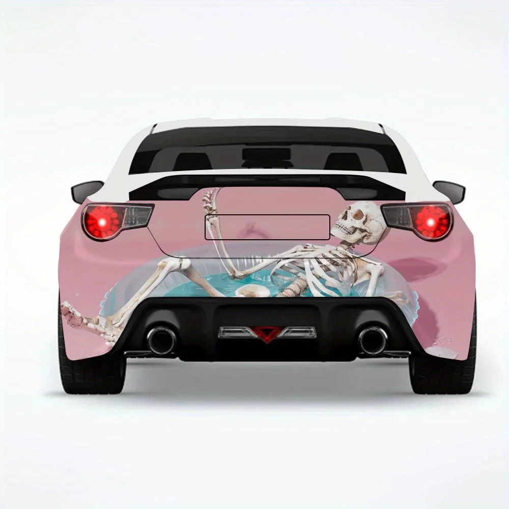 

Skeleton Pool Party Car Sticker-Vinyl Decal for Car Rear, Waterproof Self-Adhesive Vinyl Stickers for Vehicle Tail & Bumper, Dec